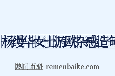杨缦华女士游欧杂感造句是什么意思的图片
